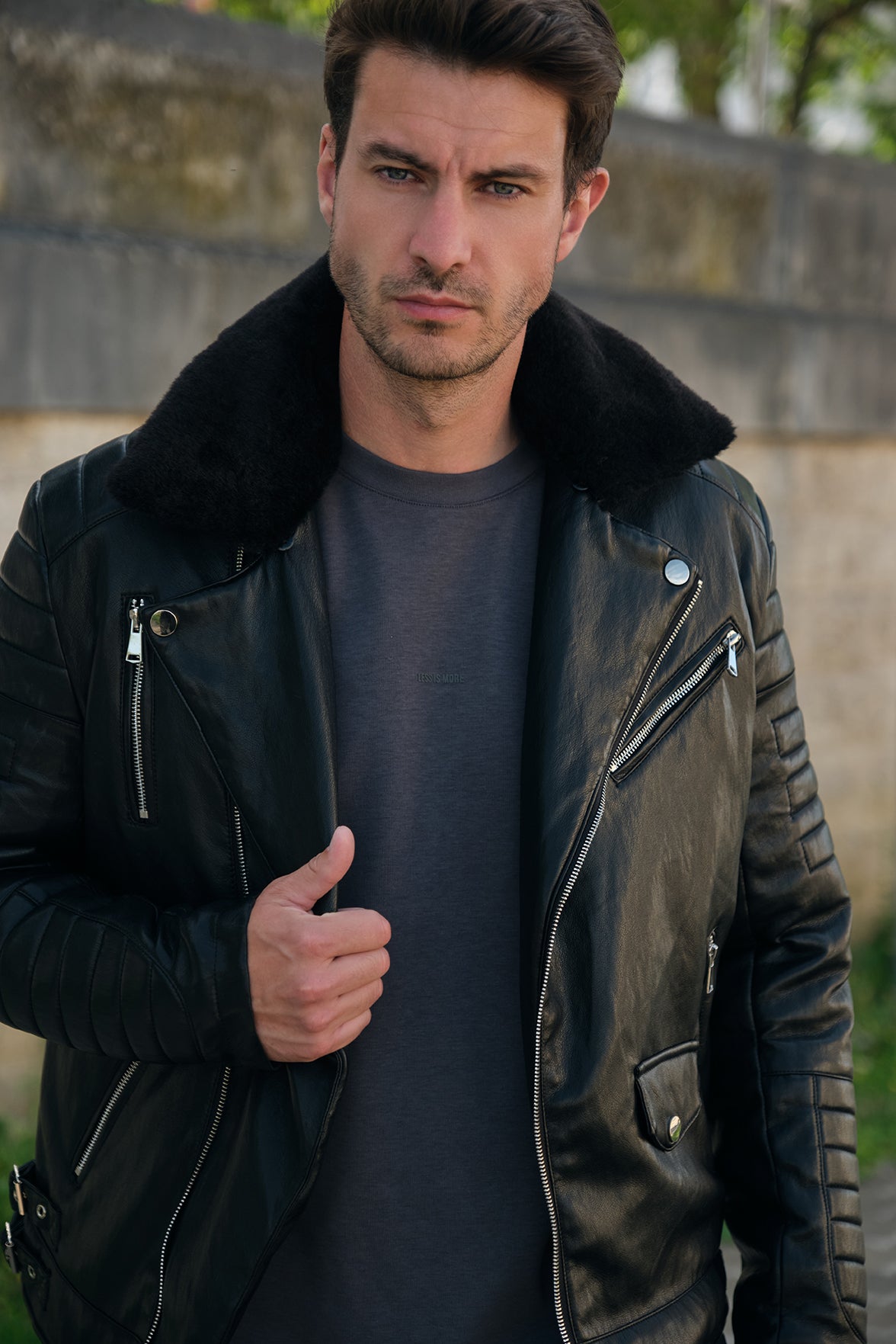 Vestes simili cuir homme