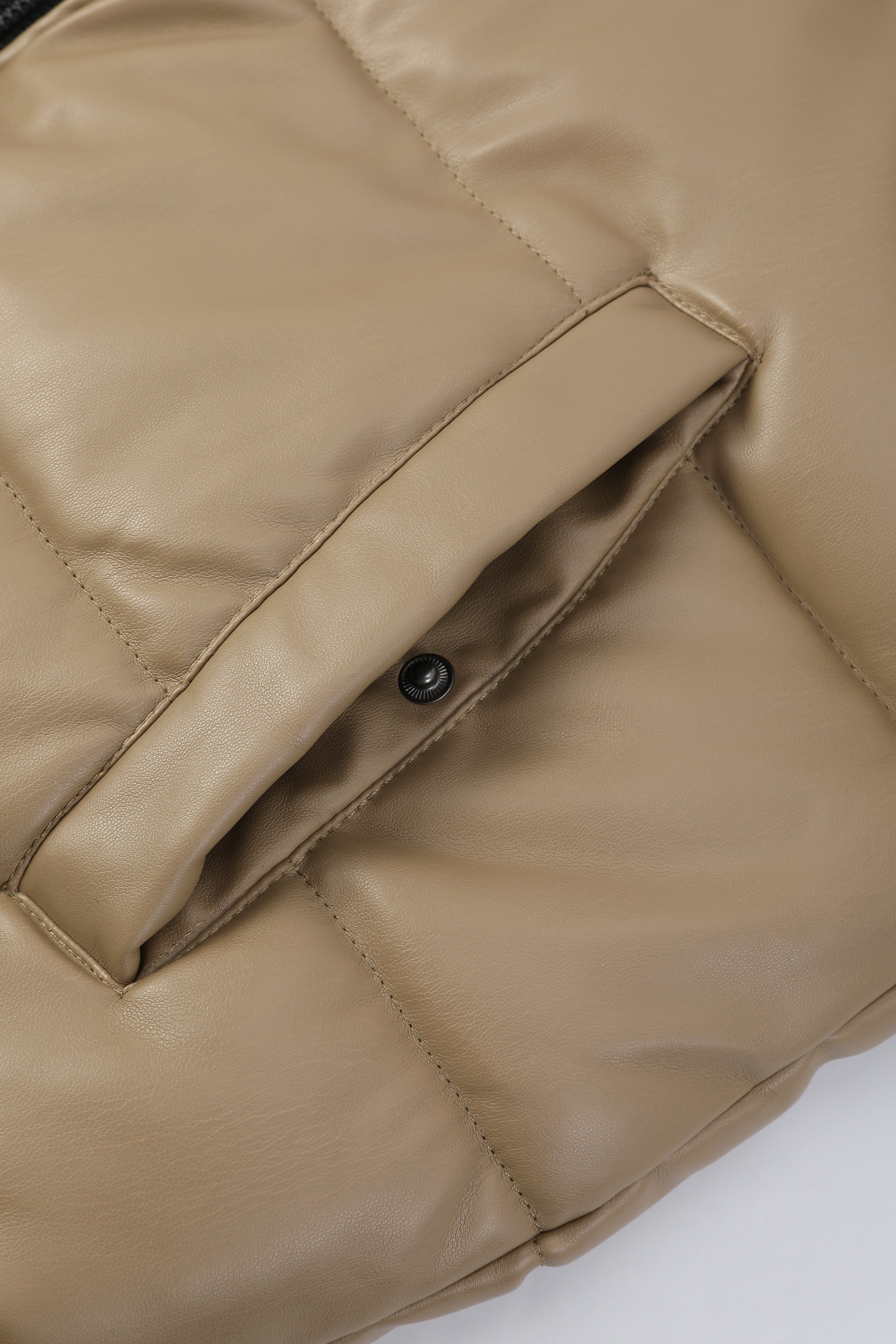 Doudoune beige homme similicuir DENNIS