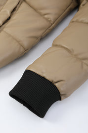 Doudoune beige homme similicuir DENNIS