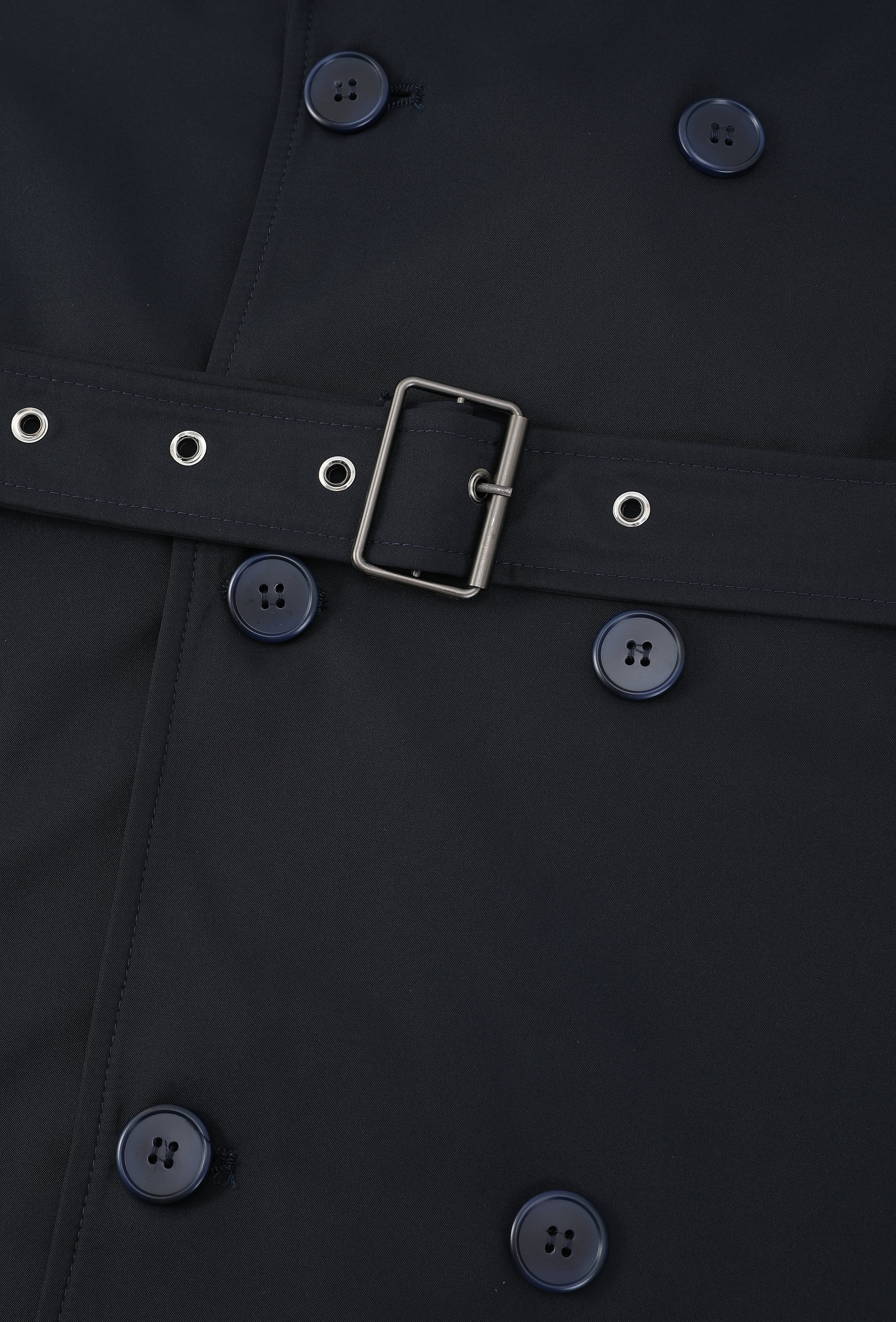 Trench-coat bleu foncé homme long et ceinturé NEWMAN