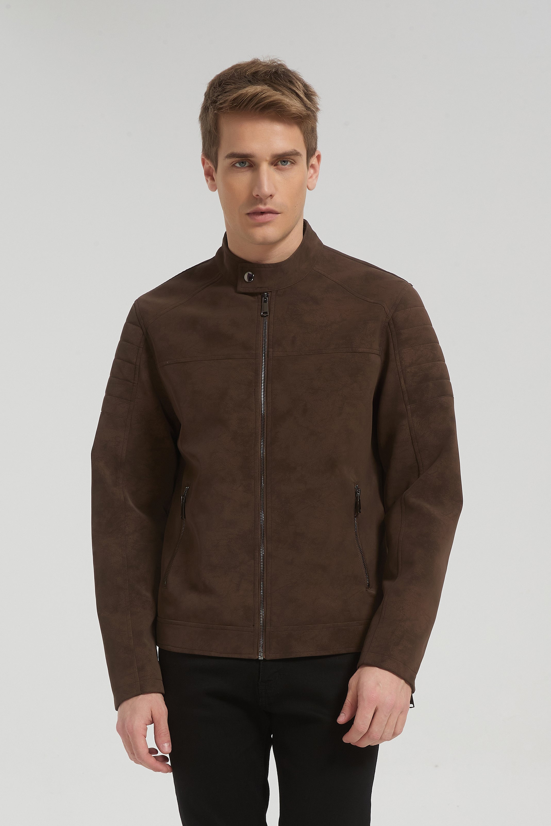 Veste marron à détails matelassés DECLERCQ