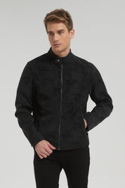 Veste gris foncé à détails matelassés DECLERCQ