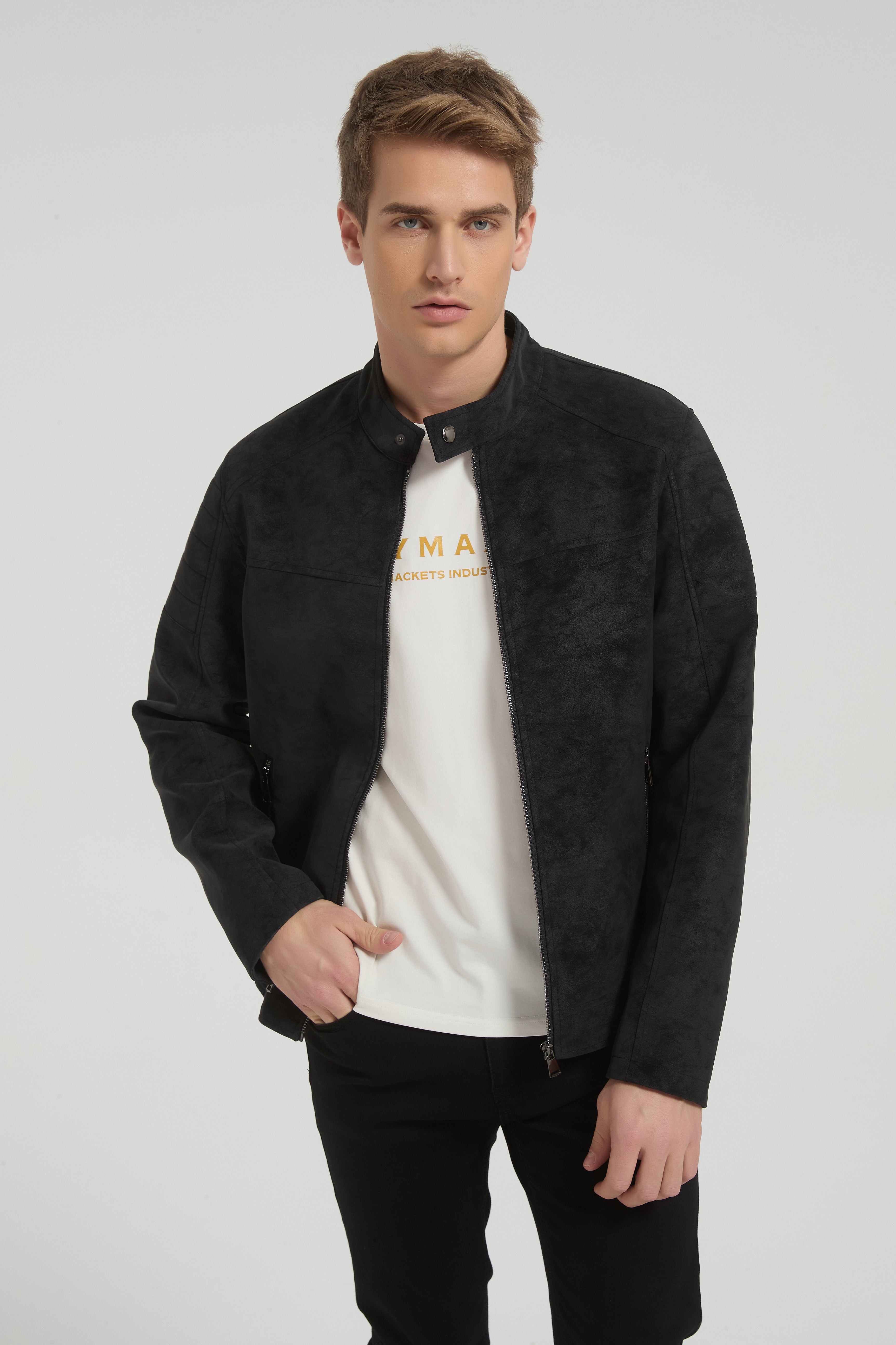 Veste gris foncé à détails matelassés DECLERCQ