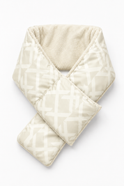 Écharpe matelassée unisexe à motifs géométriques beige