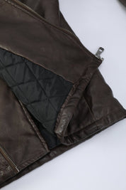 Blouson biker marron similicuir ROLLAND