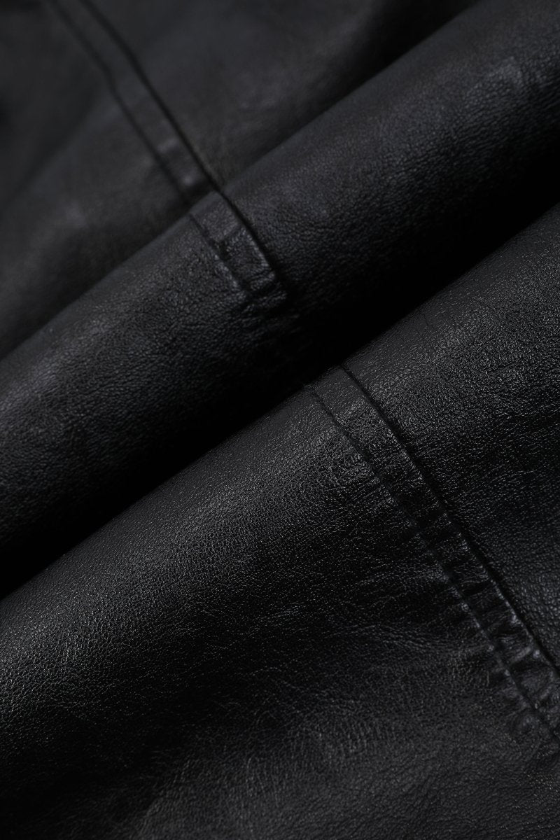Blouson biker noir similicuir ROLLAND