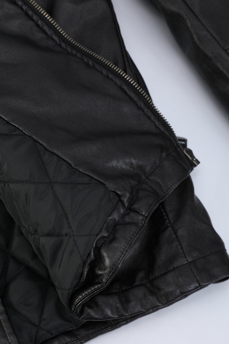Blouson biker noir similicuir ROLLAND