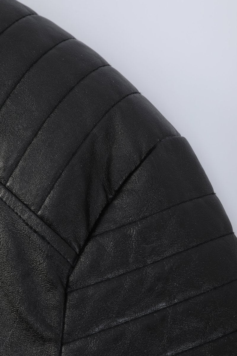 Blouson biker noir similicuir ROLLAND