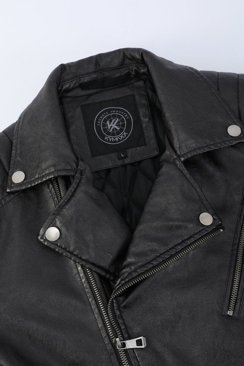 Blouson biker noir similicuir ROLLAND