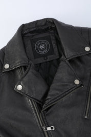 Blouson biker noir similicuir ROLLAND