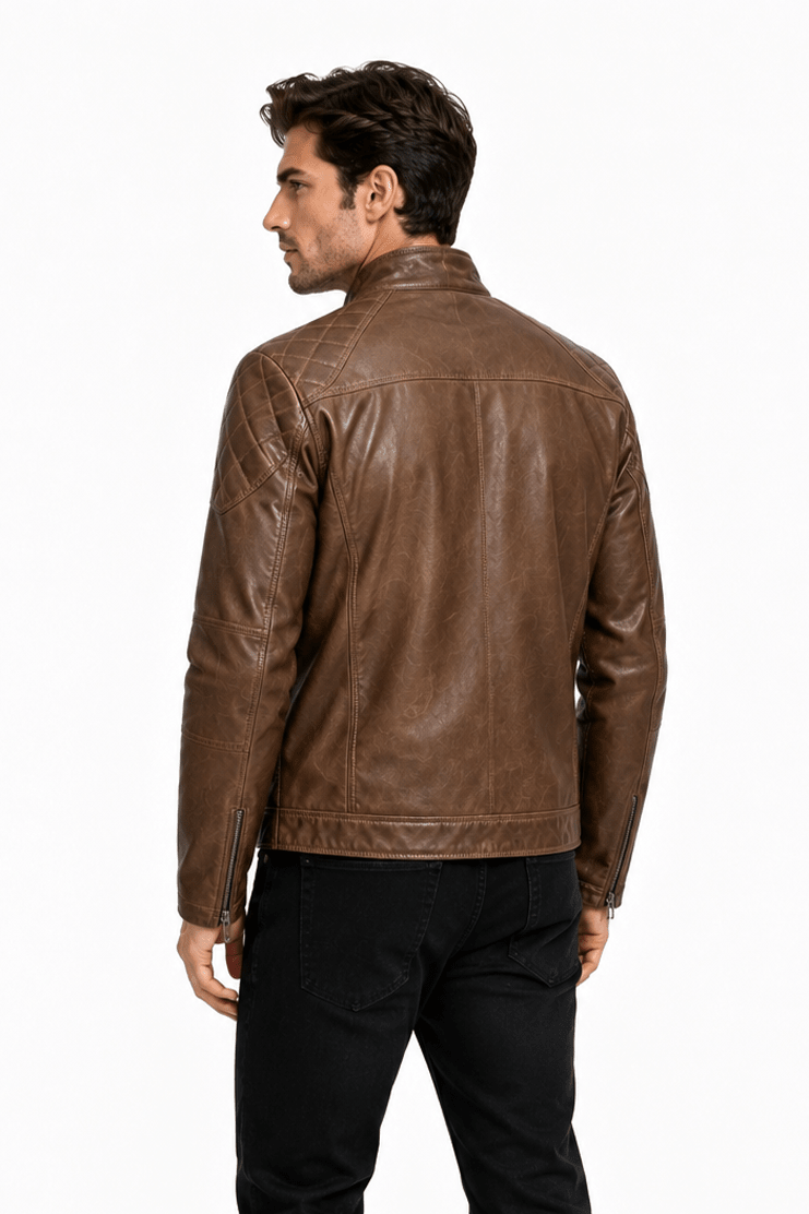 Blouson café homme similicuir BENTLEY