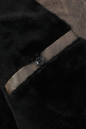 Blouson café homme similicuir doublé fourrure PATEL