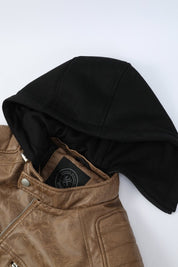 Blouson café homme similicuir YATES