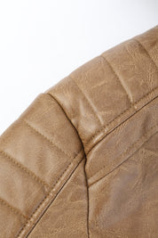 Blouson café homme similicuir YATES
