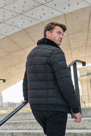 Blouson col chemise noir JUSTIN