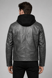 Blouson gris foncé homme similicuir YATES