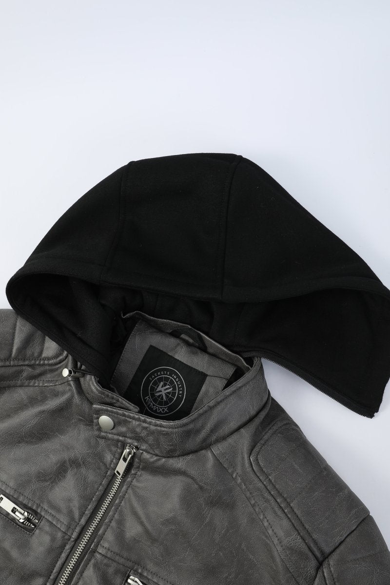 Blouson gris foncé homme similicuir YATES