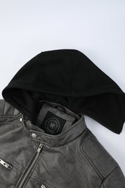 Blouson gris foncé homme similicuir YATES
