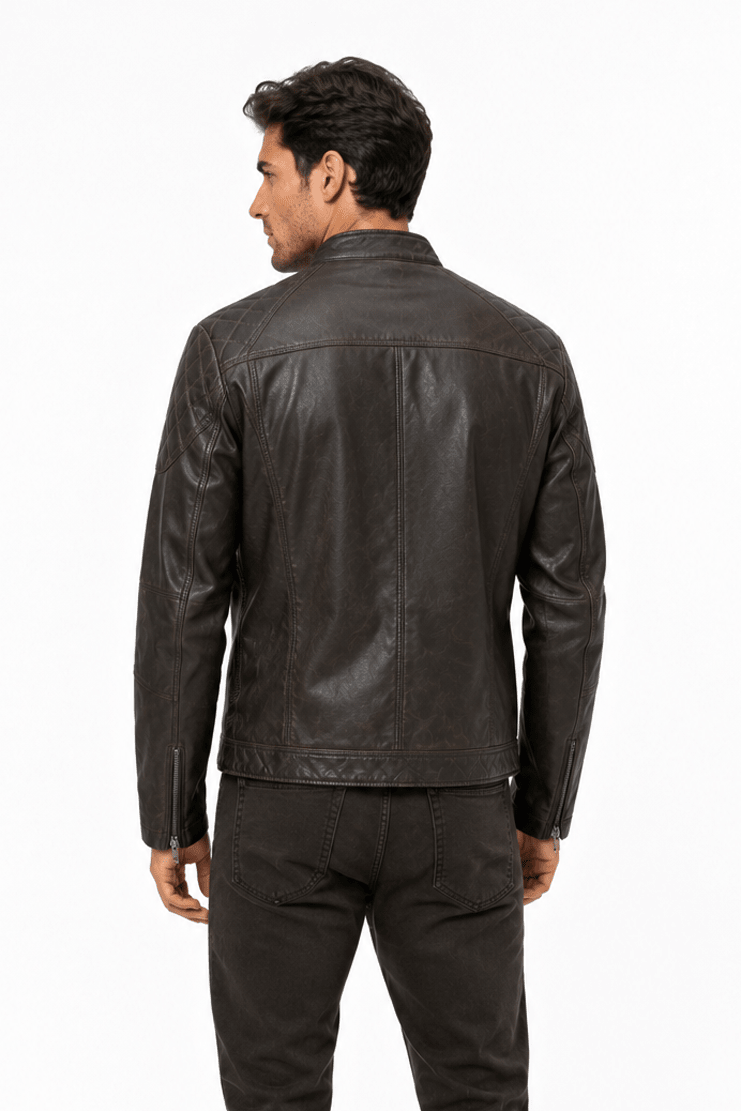 Blouson marron homme similicuir BENTLEY
