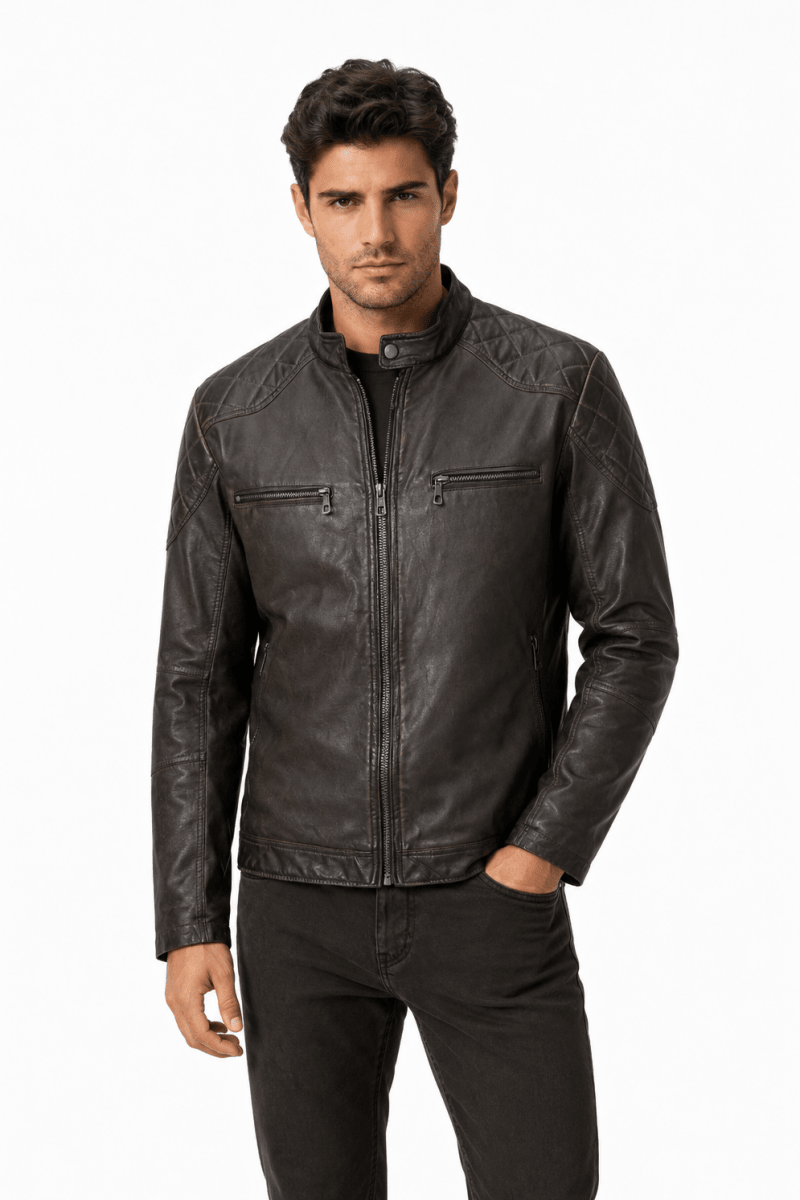 Blouson marron homme similicuir BENTLEY