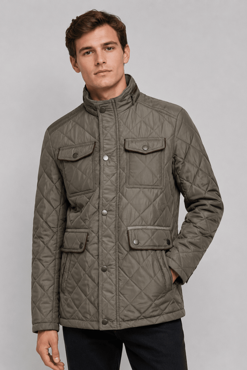 Blouson matelassé beige homme à poches ALPHONSE