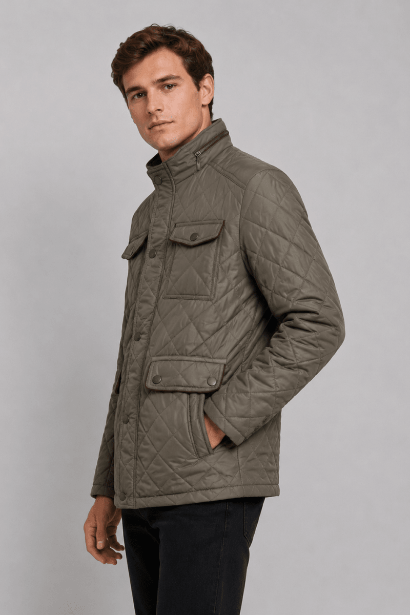 Blouson matelassé beige homme à poches ALPHONSE