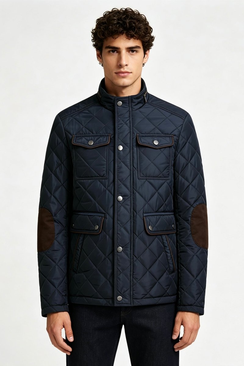 Blouson matelassé bleu homme à poches ALPHONSE