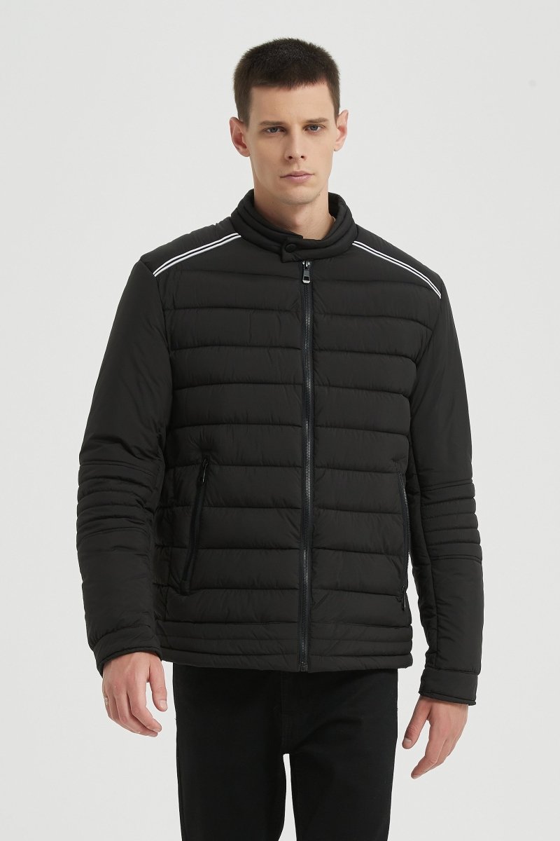 Blouson Matelassé Homme Noir avec Col Montant BENJAMIN