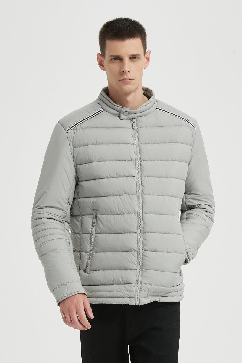 Blouson Matelassé Homme Noir avec Col Montant BENJAMIN