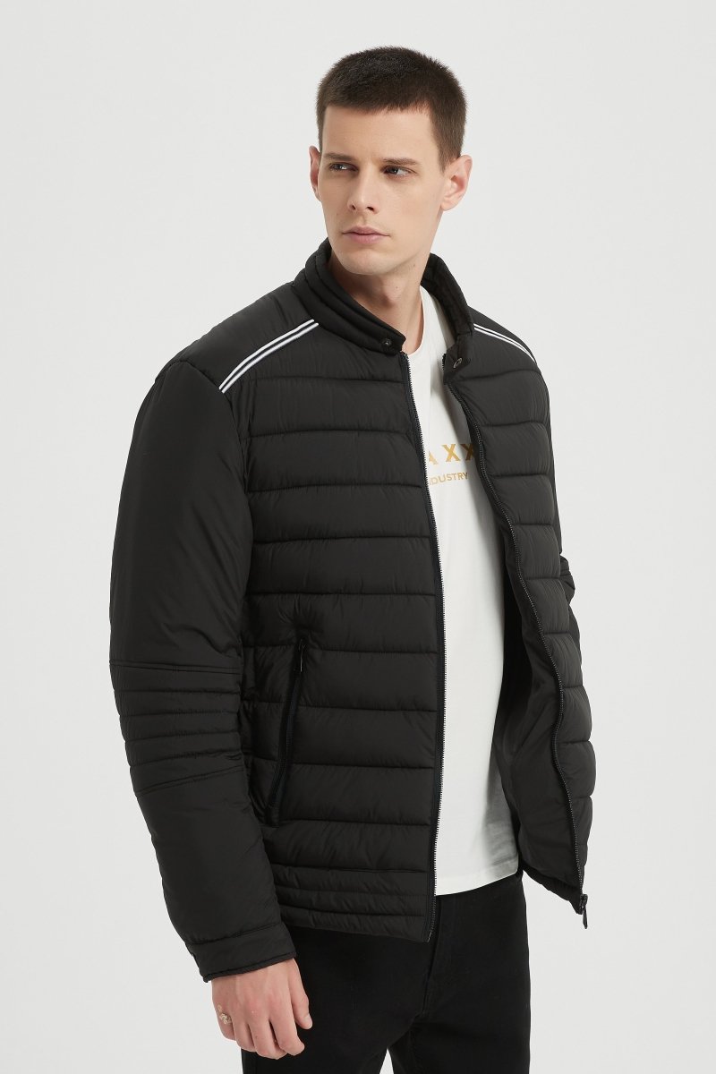 Blouson Matelassé Homme Noir avec Col Montant BENJAMIN