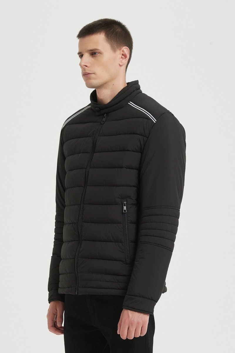 Blouson Matelassé Homme Noir avec Col Montant BENJAMIN