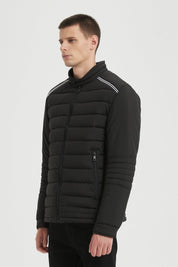 Blouson Matelassé Homme Noir avec Col Montant BENJAMIN