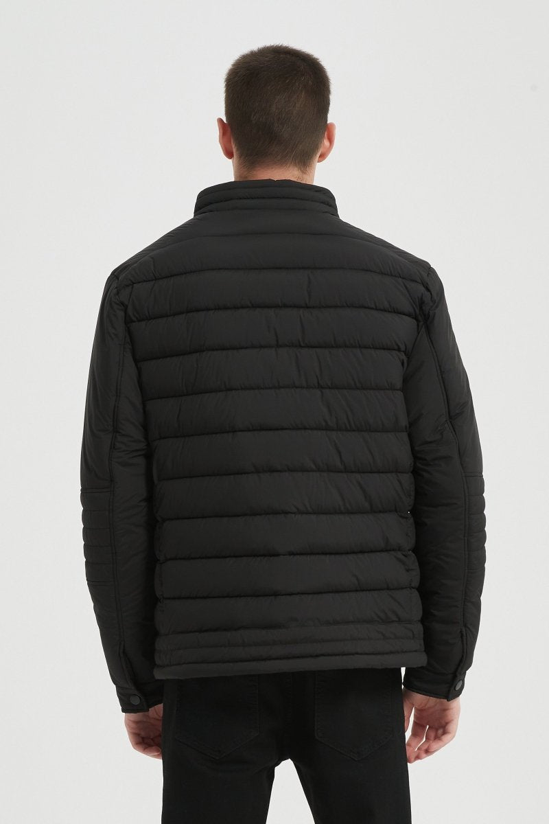 Blouson Matelassé Homme Noir avec Col Montant BENJAMIN