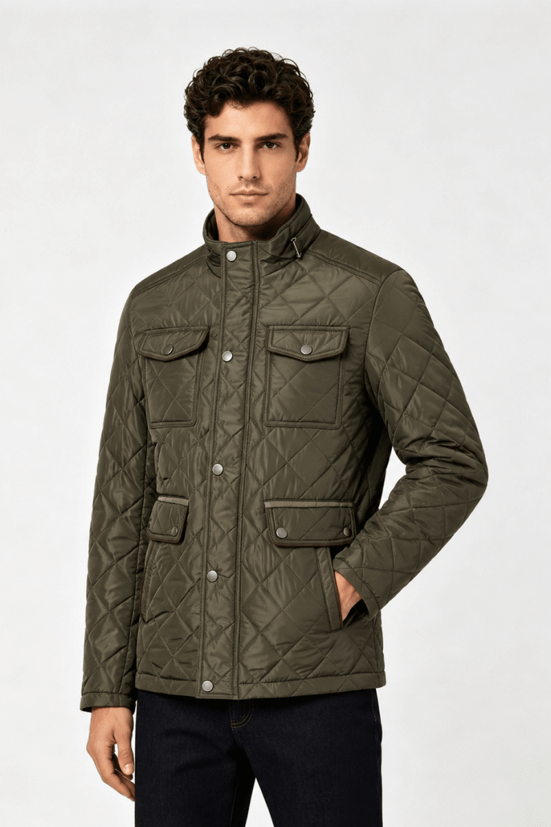Blouson matelassé kaki homme à poches ALPHONSE