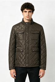 Blouson matelassé marron homme à poches ALPHONSE