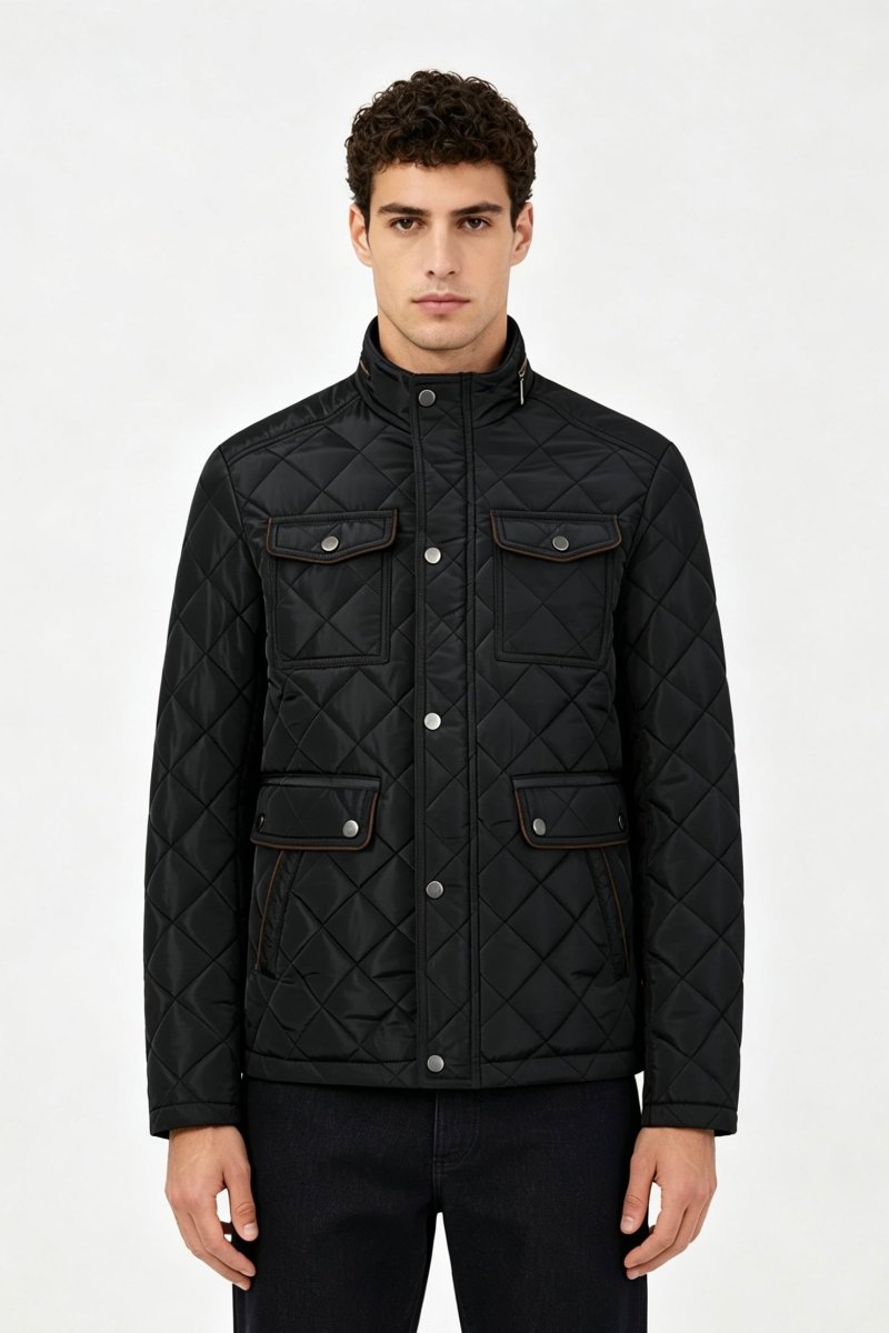 Blouson matelassé noir homme à poches ALPHONSE