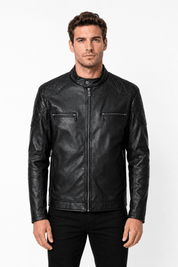 Blouson noir homme similicuir BENTLEY
