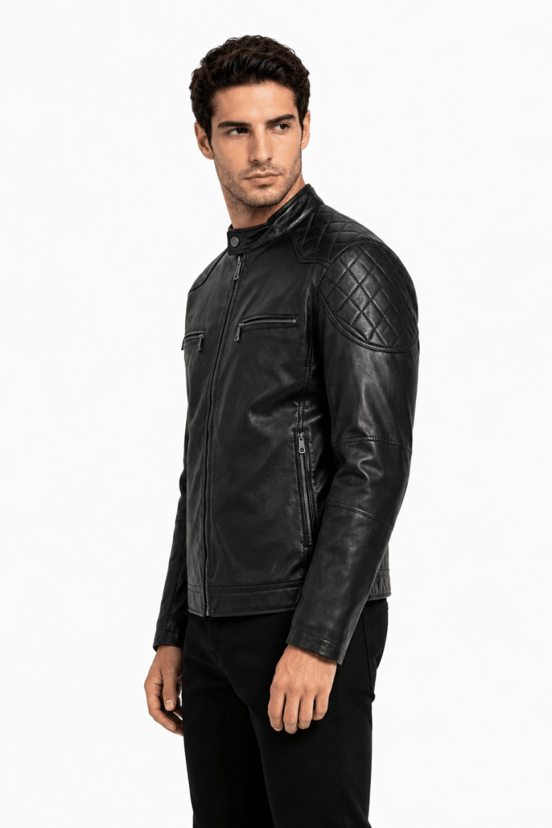 Blouson noir homme similicuir BENTLEY