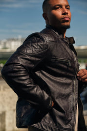 Blouson noir homme similicuir BENTLEY