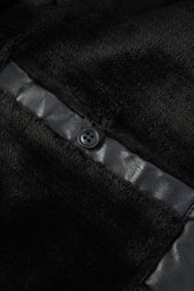 Blouson noir homme similicuir doublé fourrure PATEL