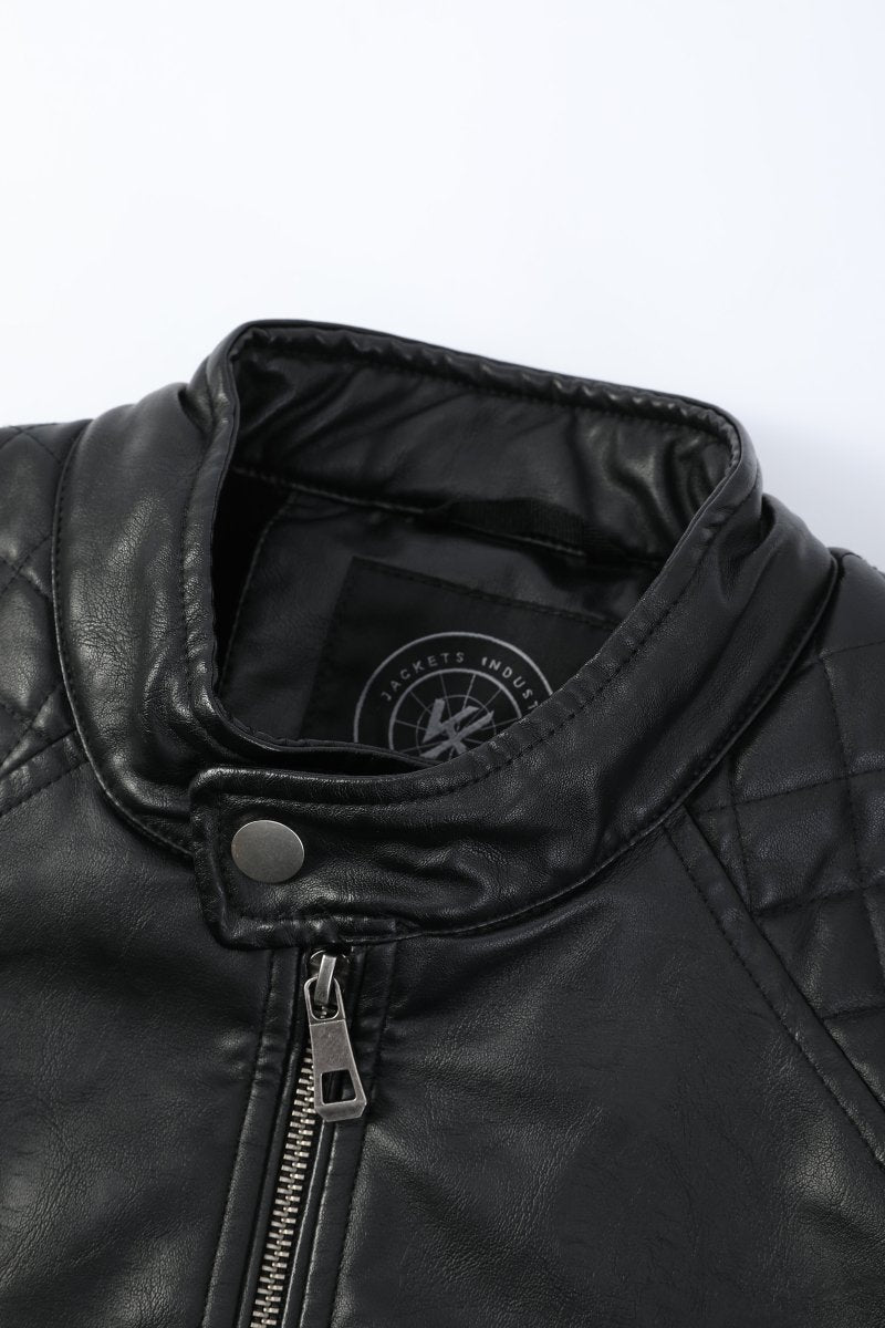 Blouson noir homme similicuir doublé fourrure PATEL