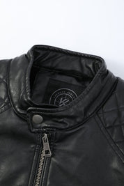 Blouson noir homme similicuir doublé fourrure PATEL