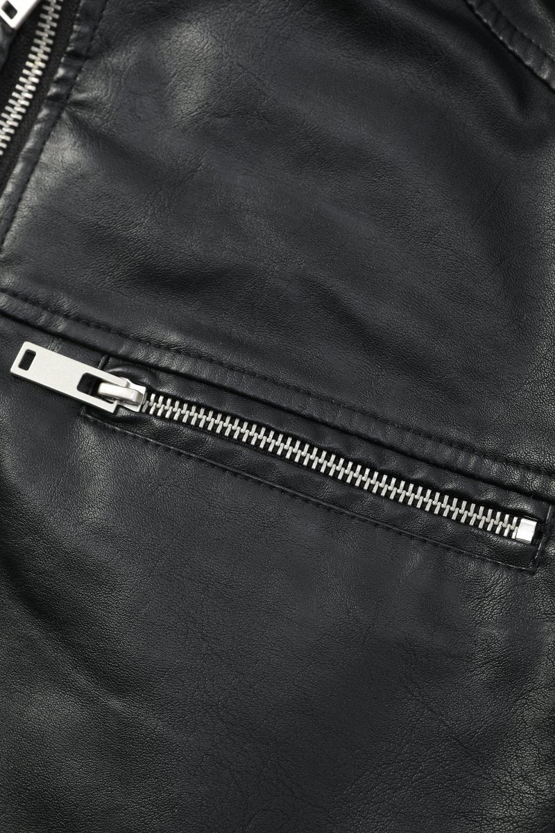 Blouson noir homme similicuir YATES