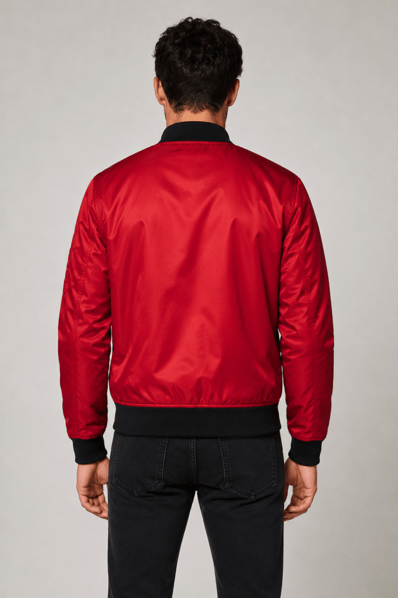 Bomber bicolore rouge foncé KRIS