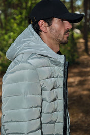 Doudoune à capuche gris clair TEDESCHI