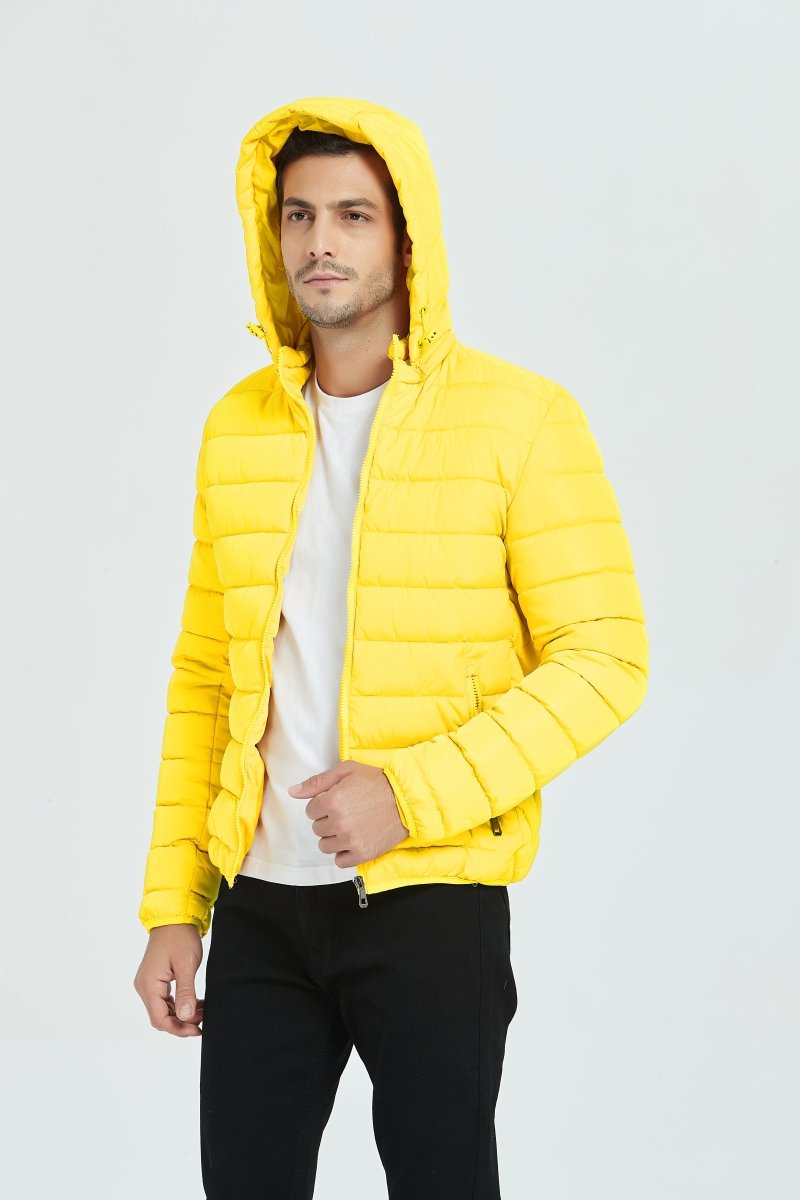 Doudoune à capuche jaune NATHAN