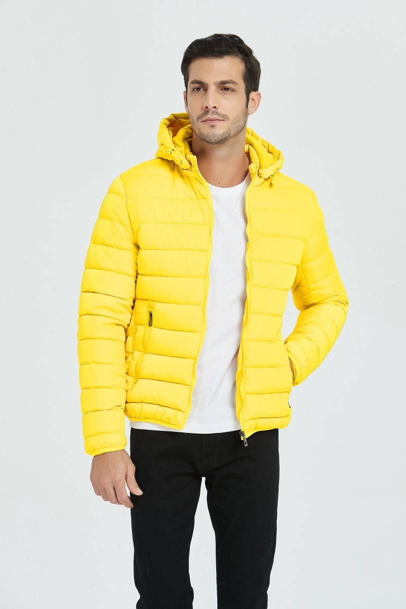 Doudoune à capuche jaune NATHAN