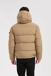 Doudoune beige homme à capuche DAVID