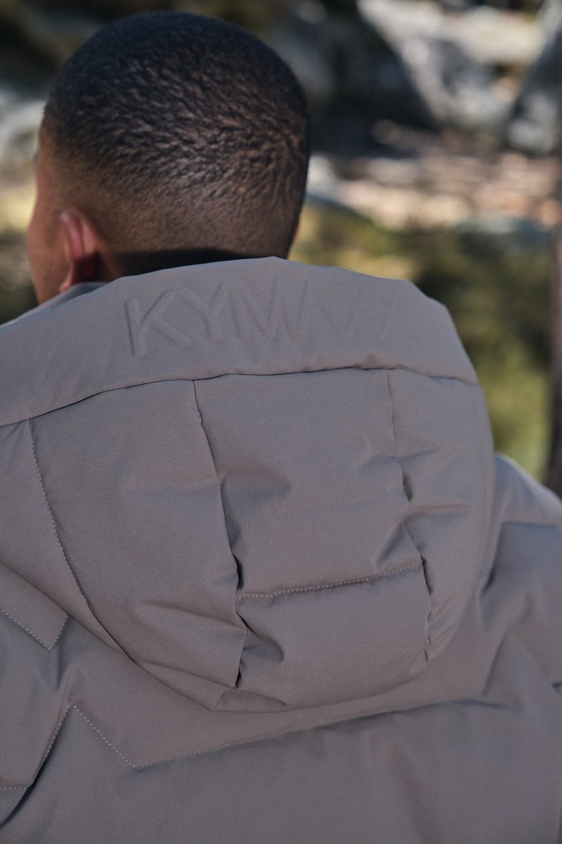 Doudoune beige homme à capuche LUC