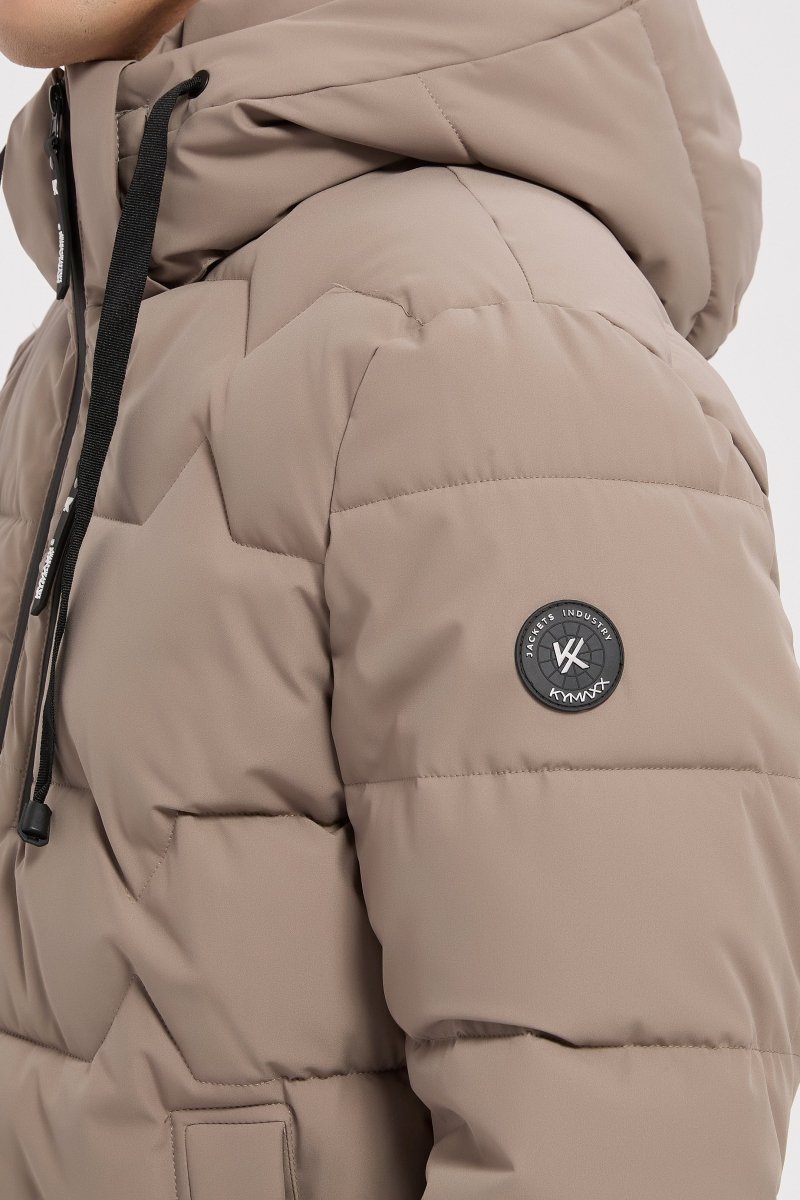 Doudoune beige homme à capuche LUC